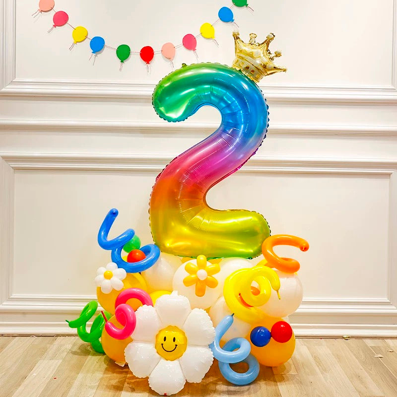 number party balloon column