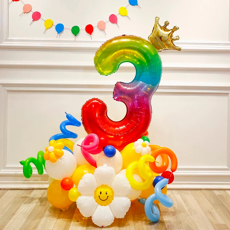 number party balloon column