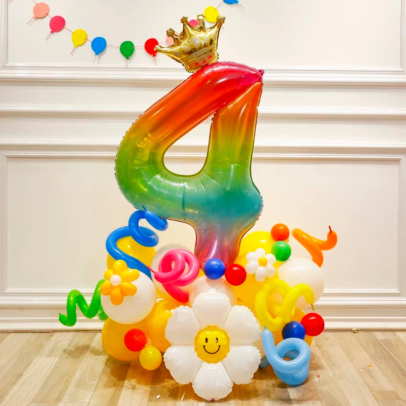 number party balloon column