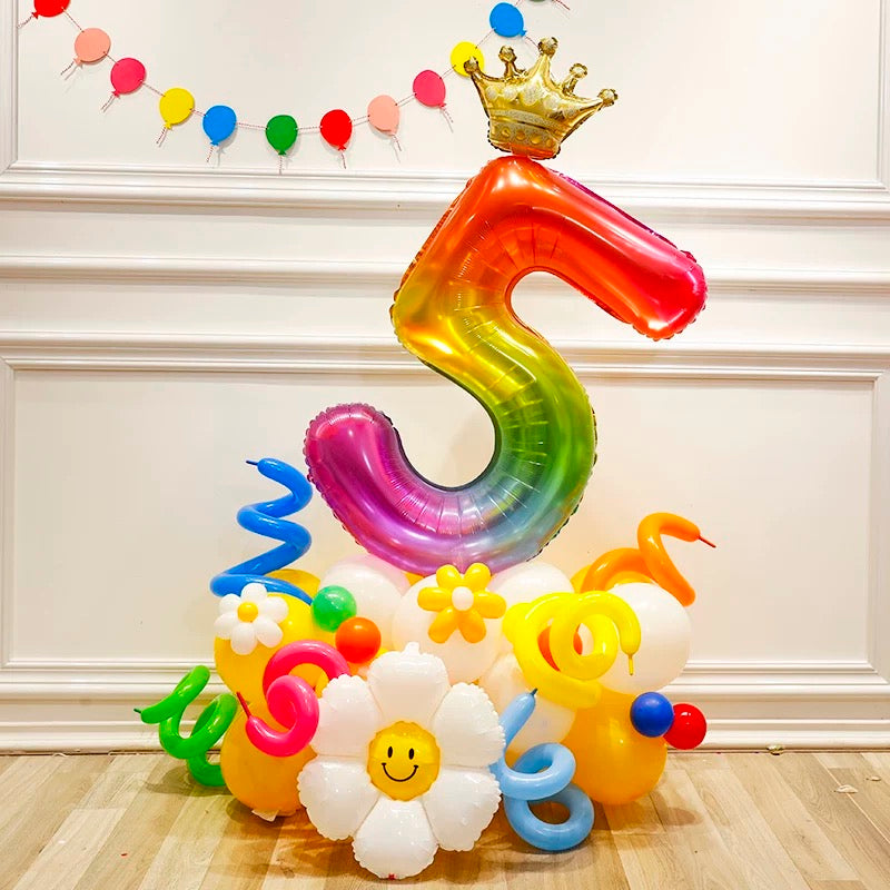 number party balloon column