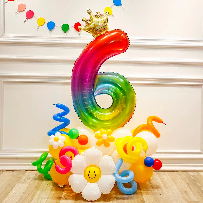 number party balloon column