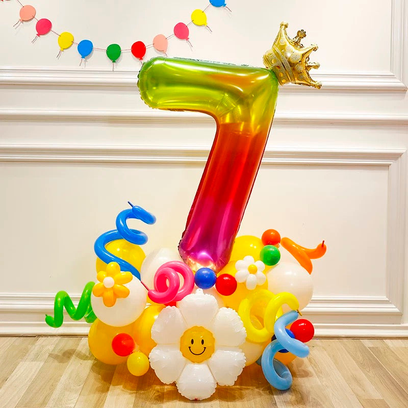 number party balloon column