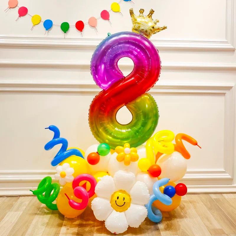 number party balloon column