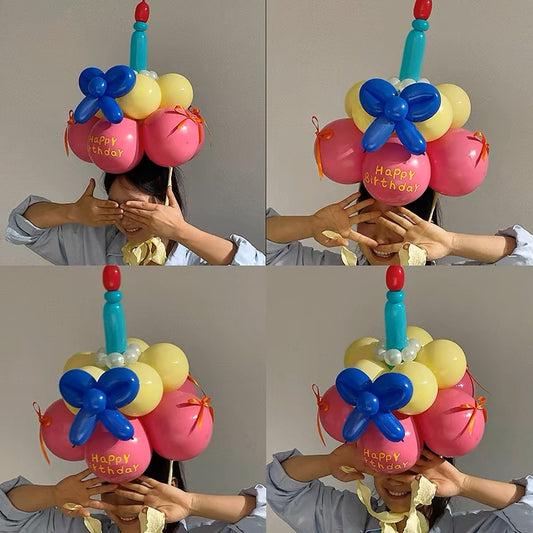 Balloon cake birthday hat