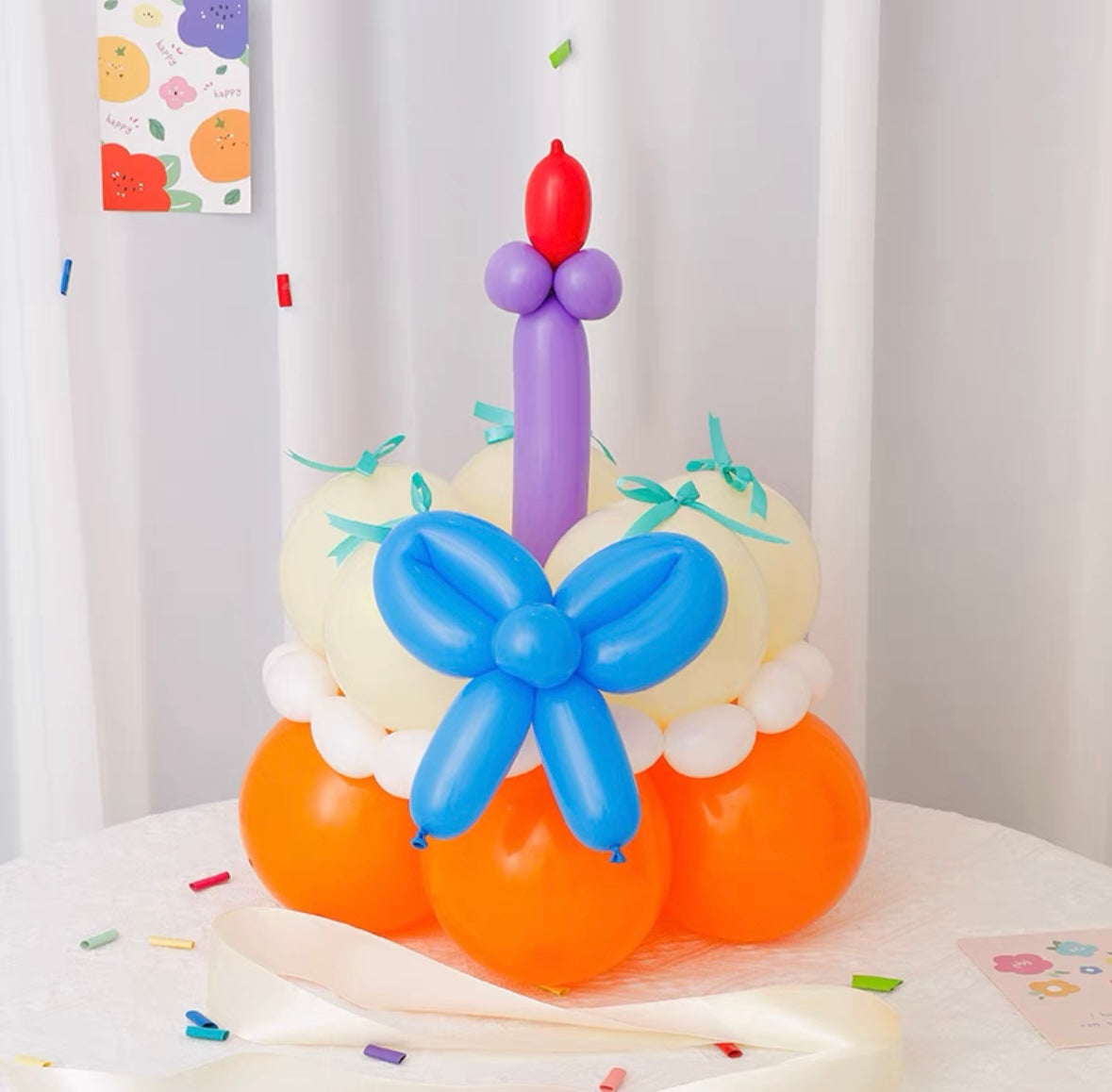 Balloon cake birthday hat