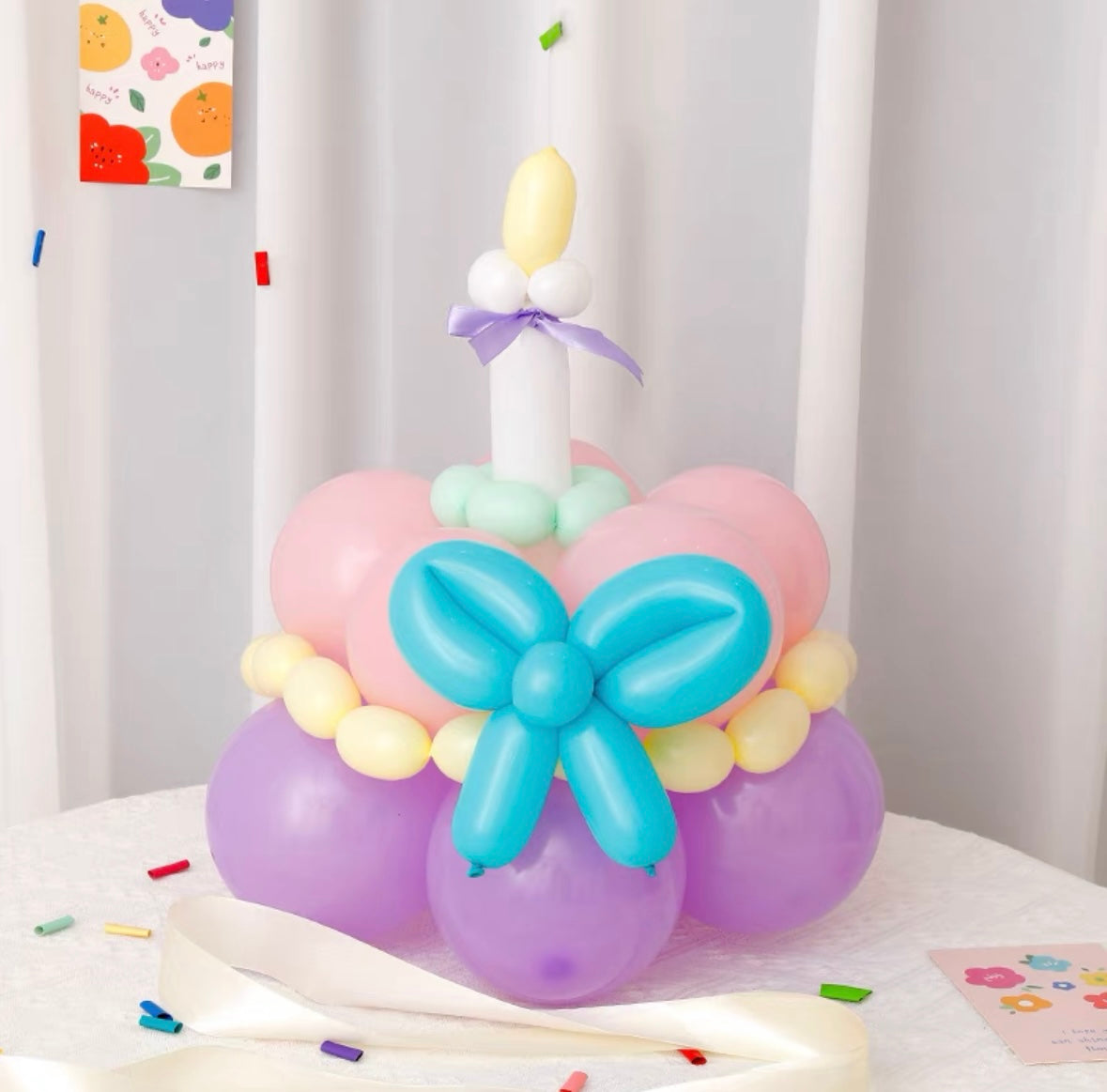 Balloon cake birthday hat