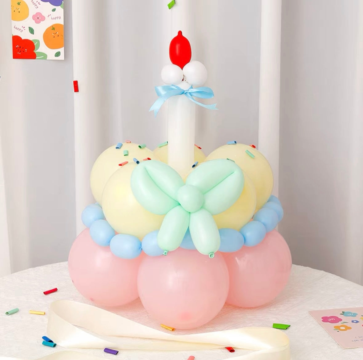 Balloon cake birthday hat