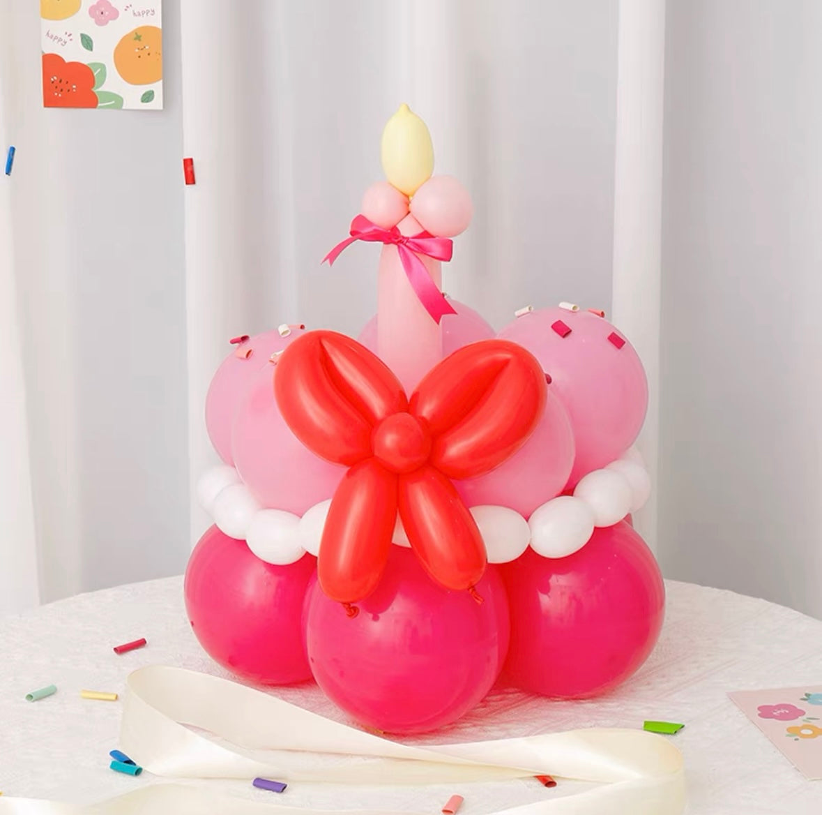 Balloon cake birthday hat