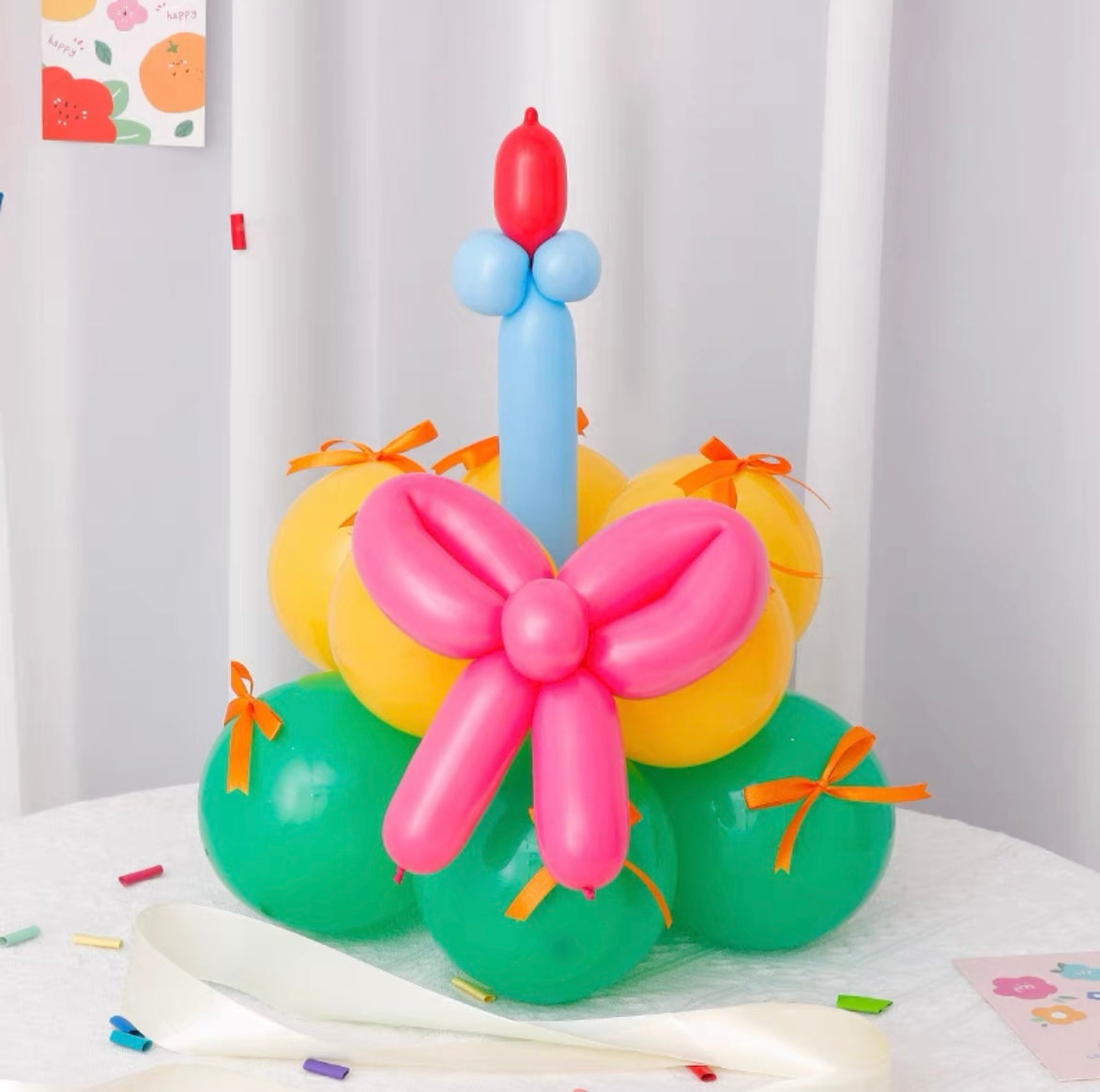 Balloon cake birthday hat