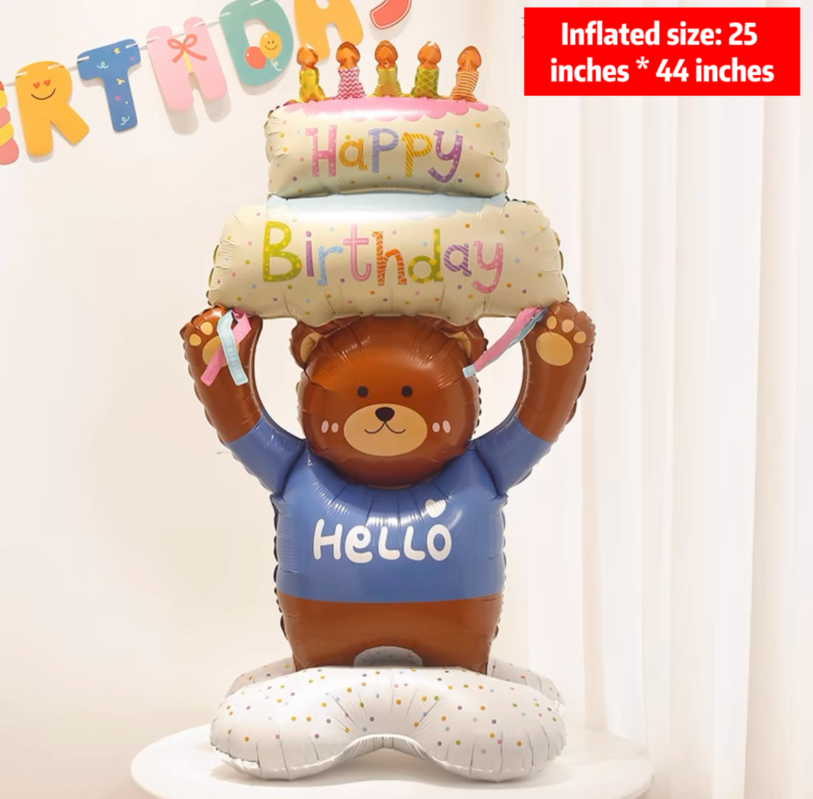 Cake and Teddy Bear Themed Balloons