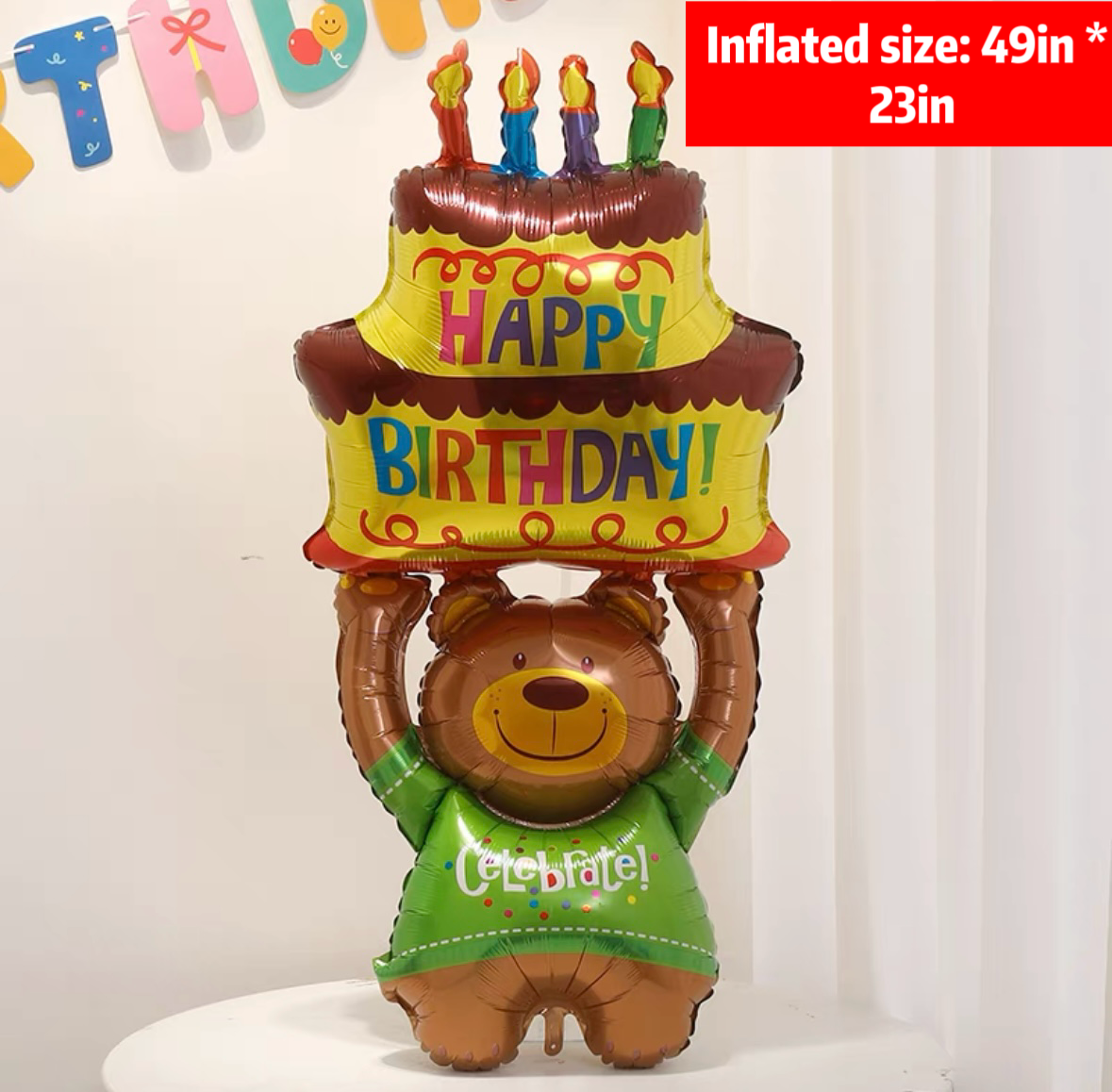 Cake and Teddy Bear Themed Balloons