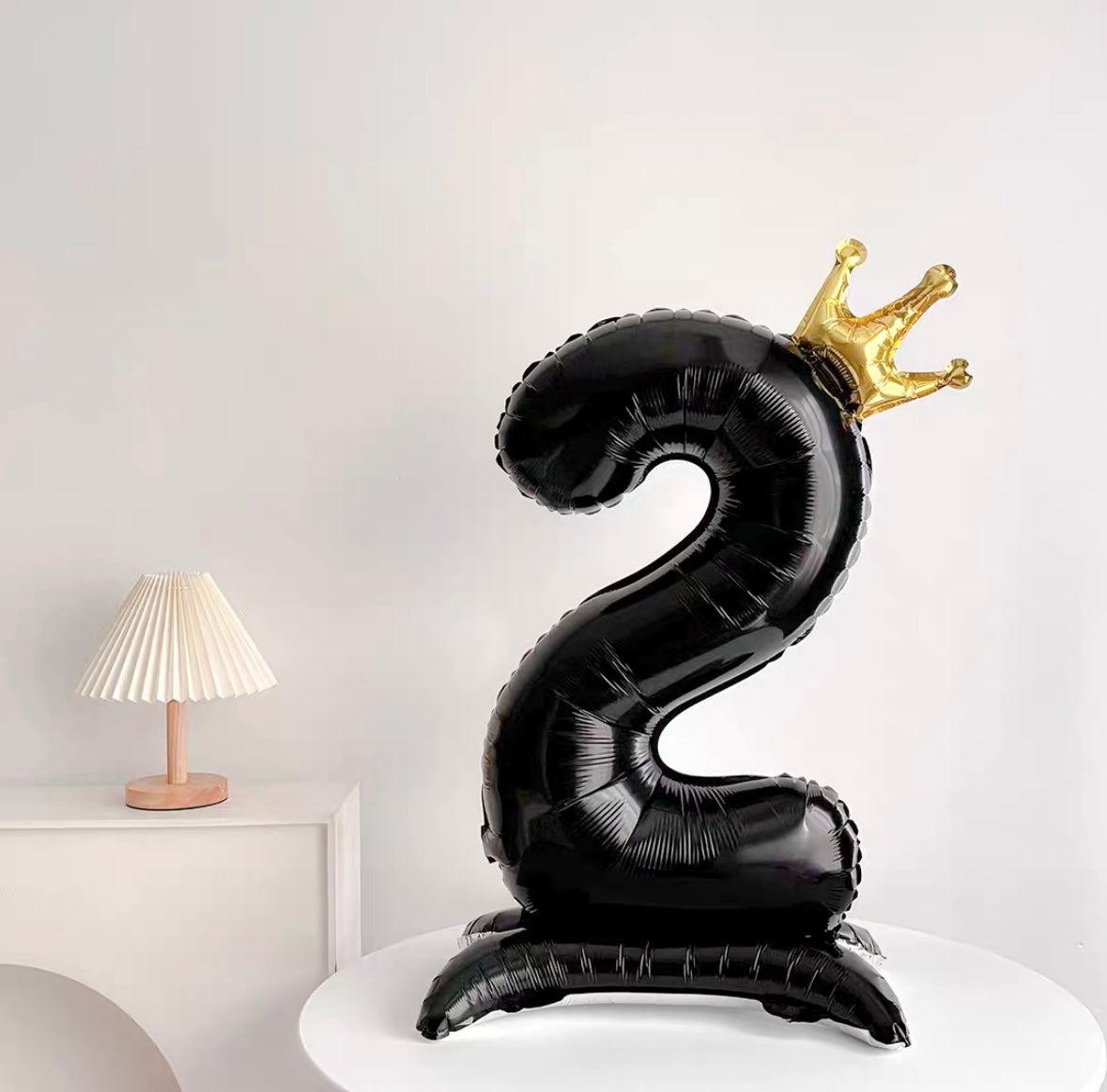 Black Crown Number Balloon