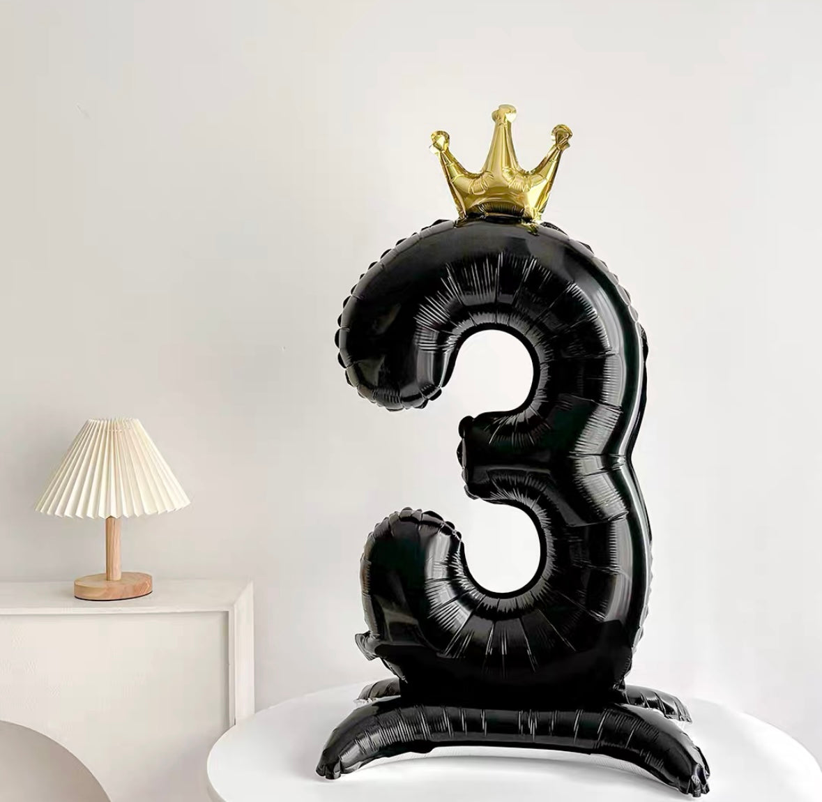 Black Crown Number Balloon