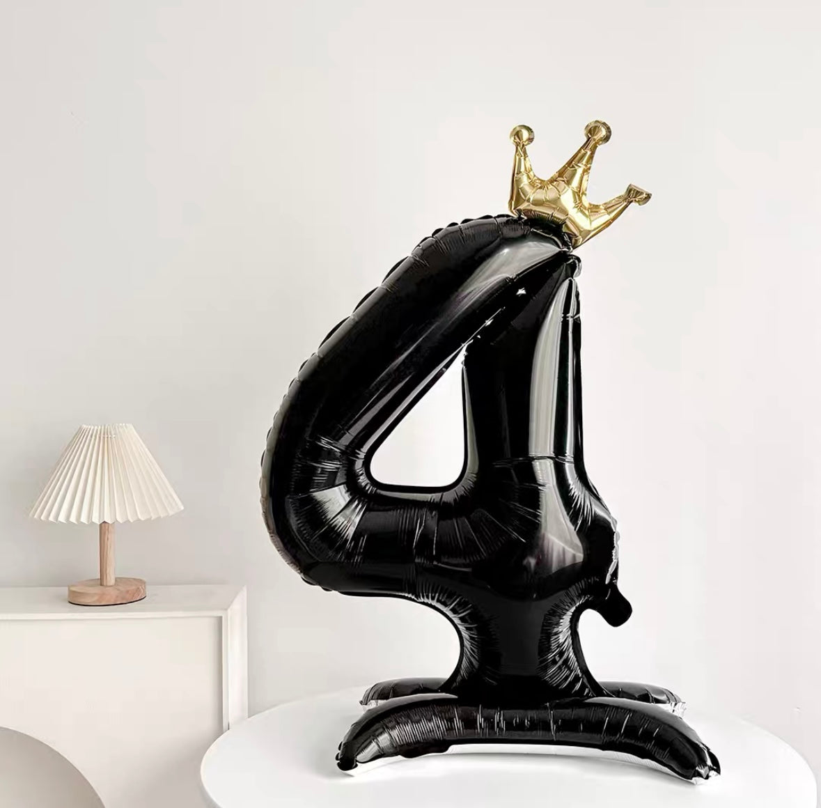 Black Crown Number Balloon