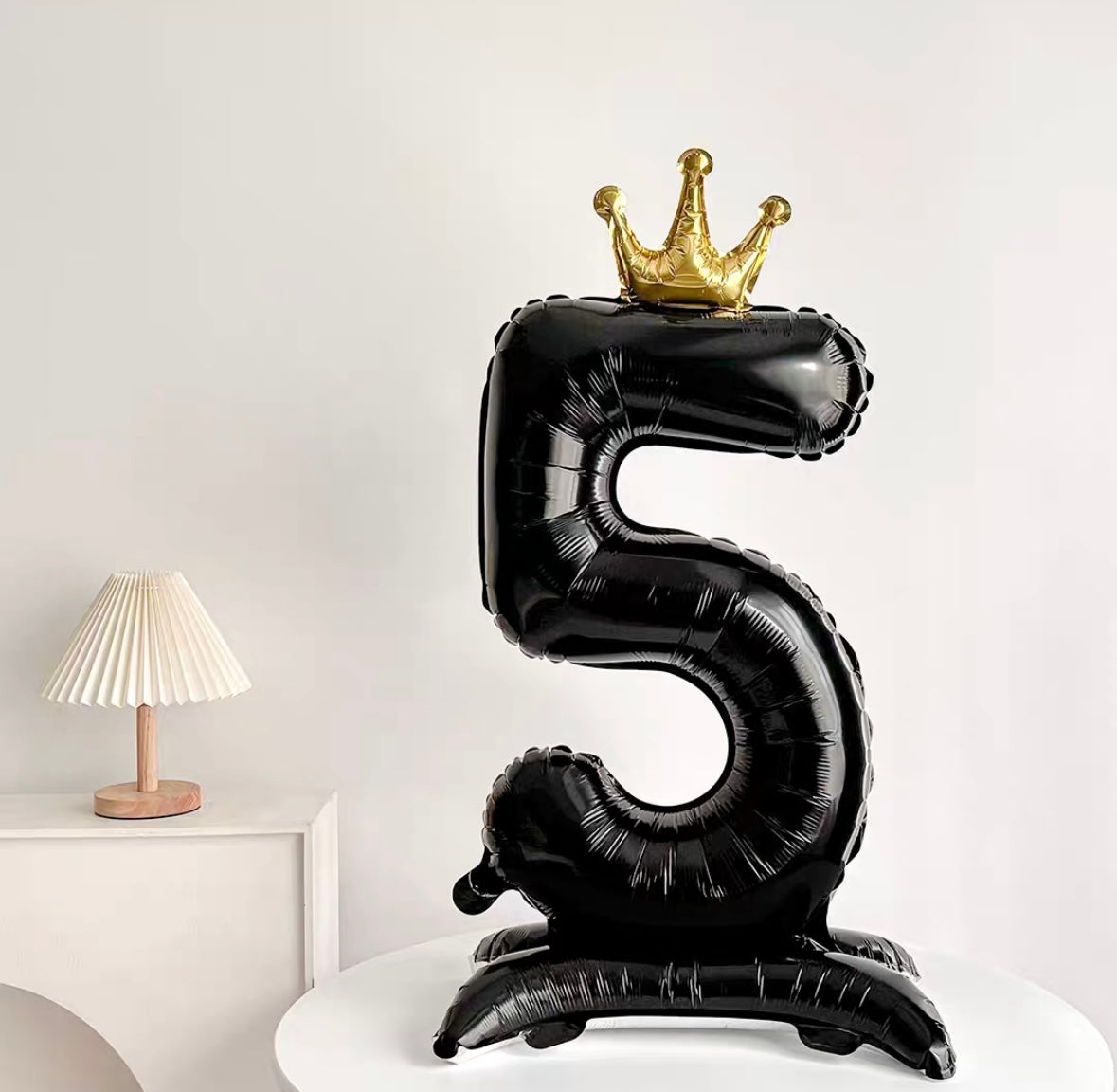 Black Crown Number Balloon