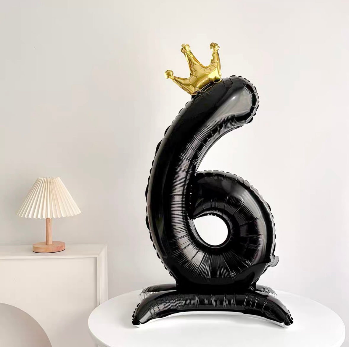 Black Crown Number Balloon