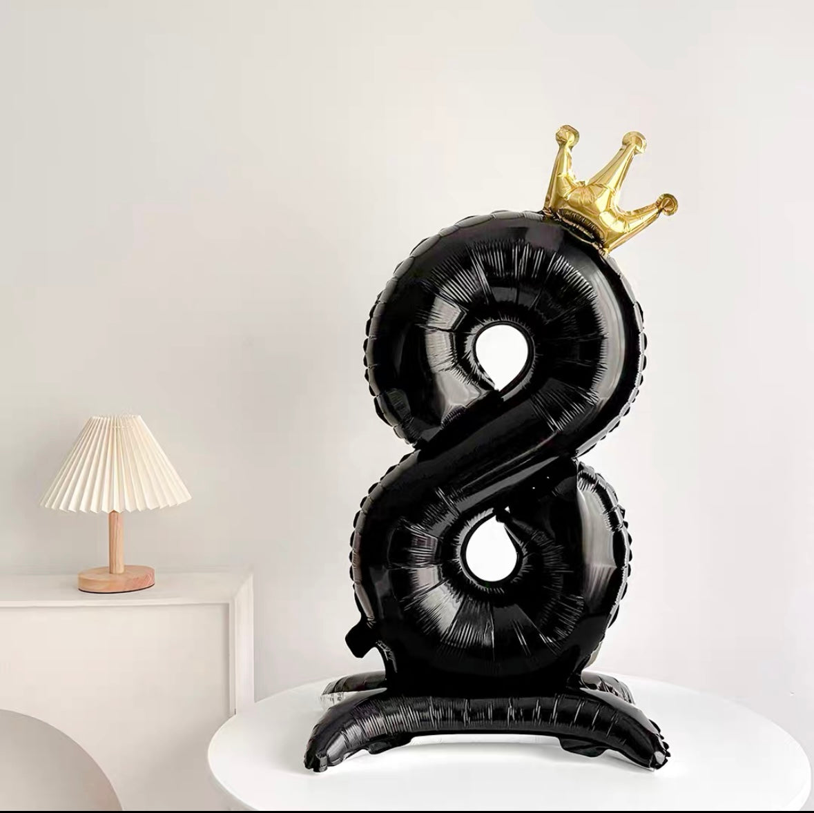 Black Crown Number Balloon