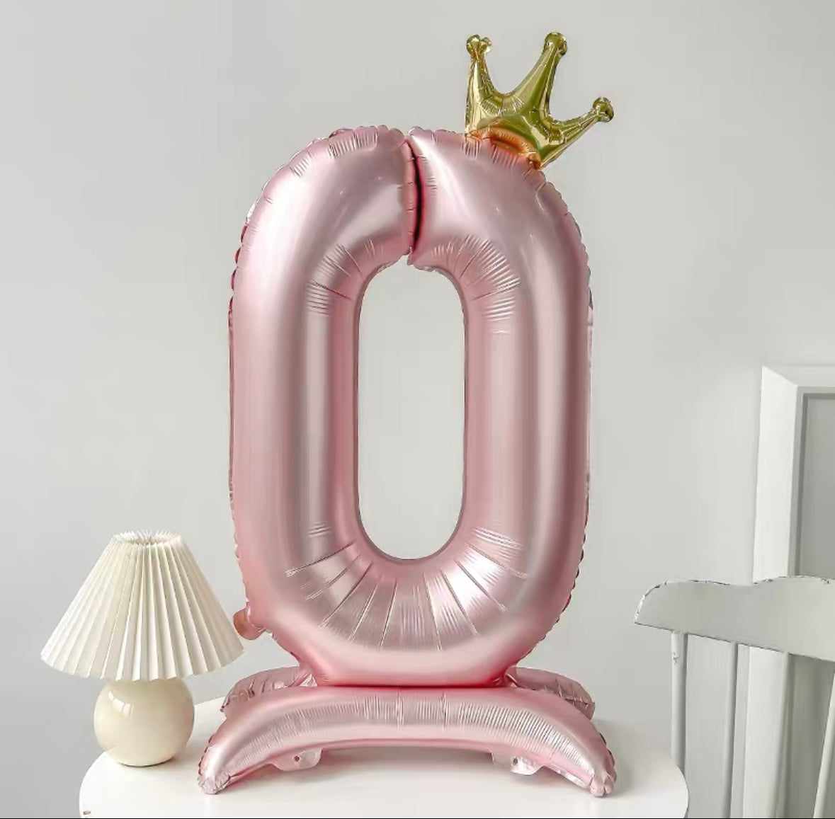 Pearl Pink Crown Number Balloon