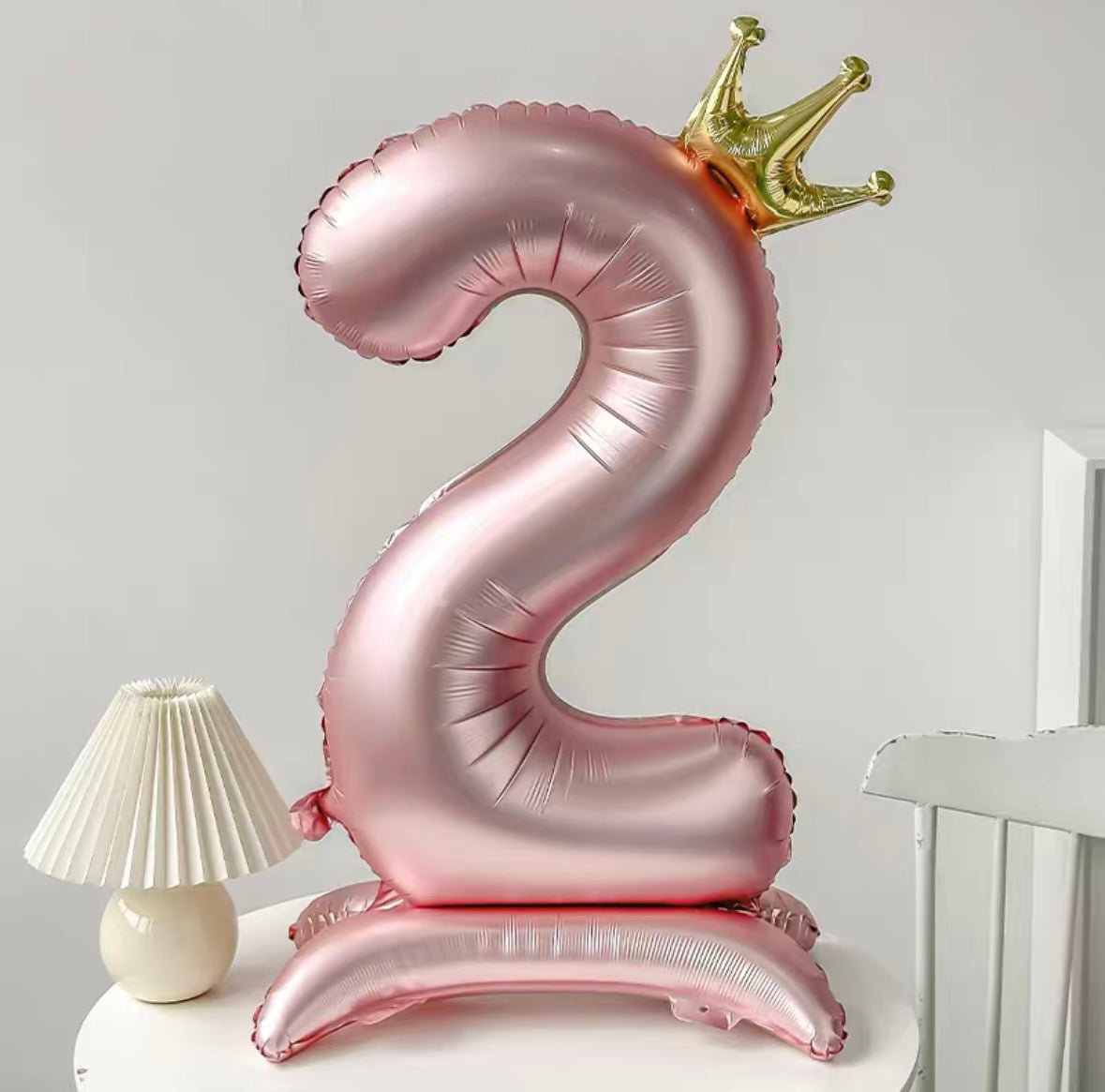 Pearl Pink Crown Number Balloon