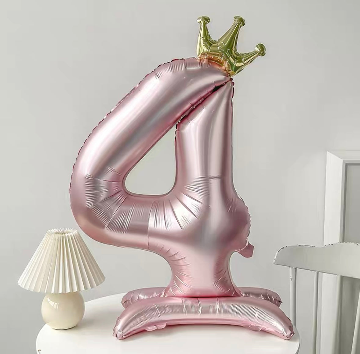 Pearl Pink Crown Number Balloon