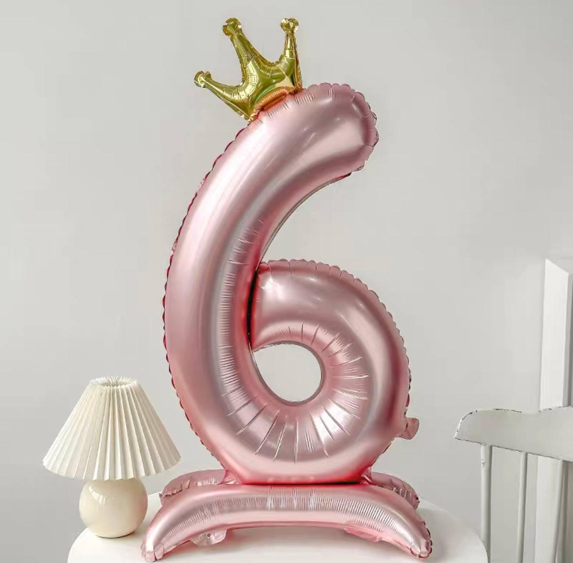 Pearl Pink Crown Number Balloon