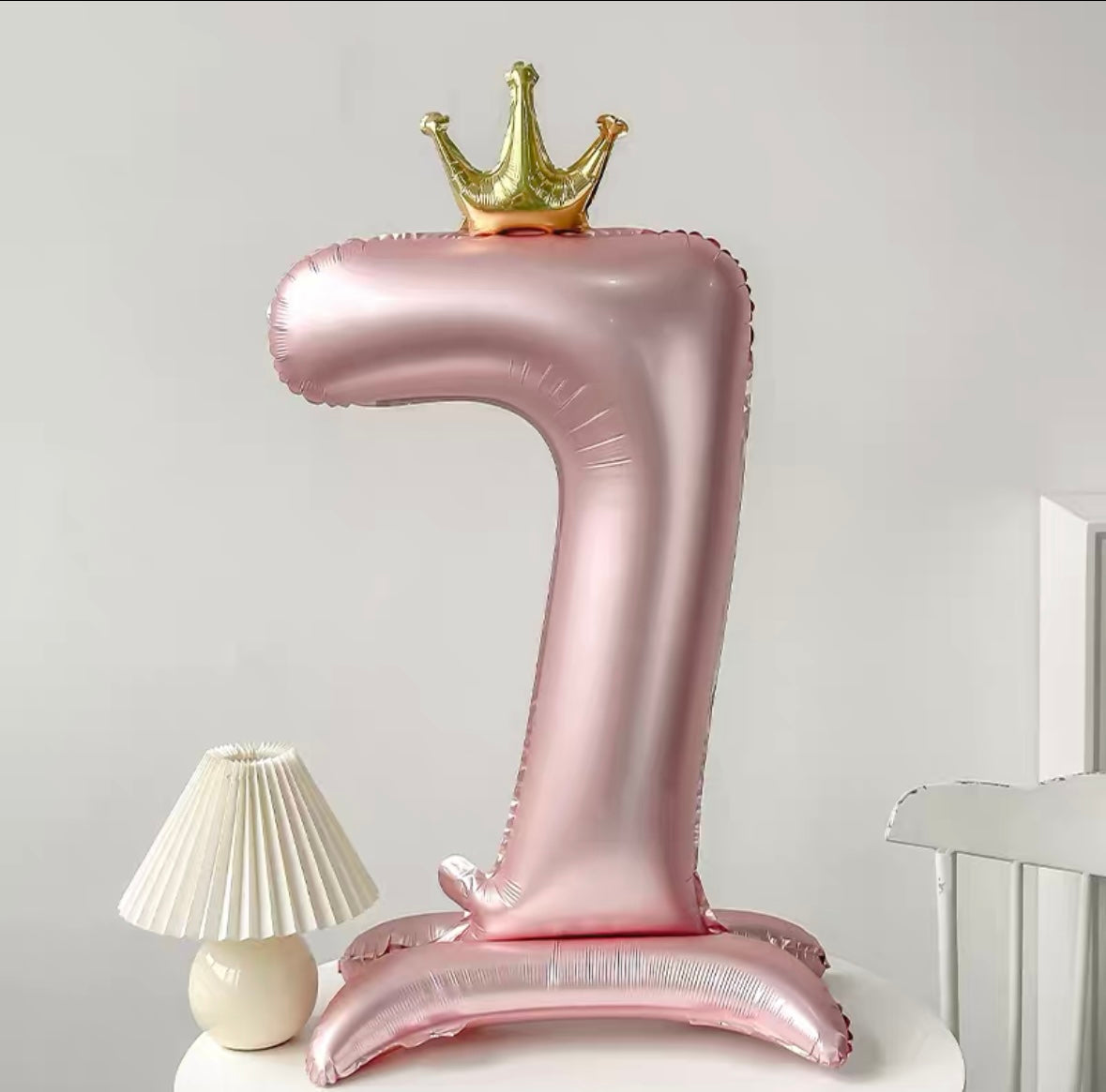 Pearl Pink Crown Number Balloon