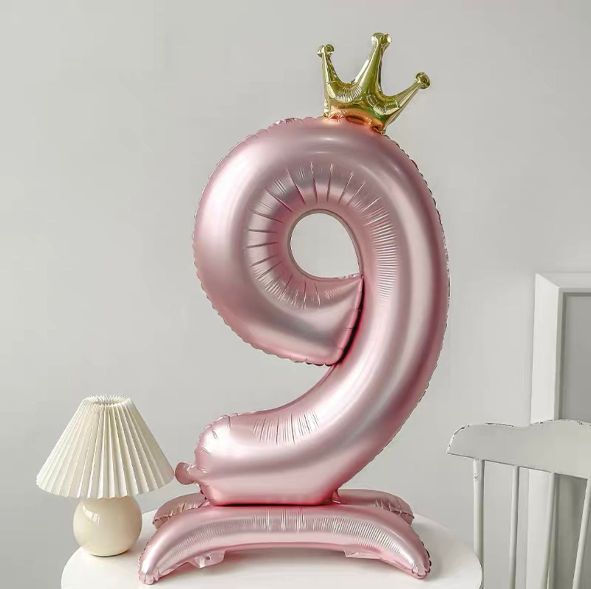 Pearl Pink Crown Number Balloon