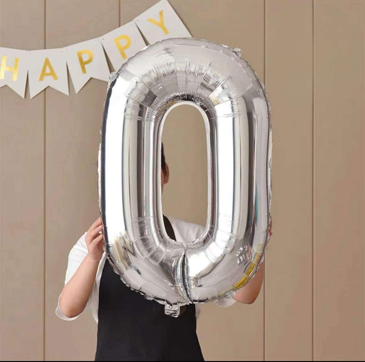 40-Inch Silver Number Balloon