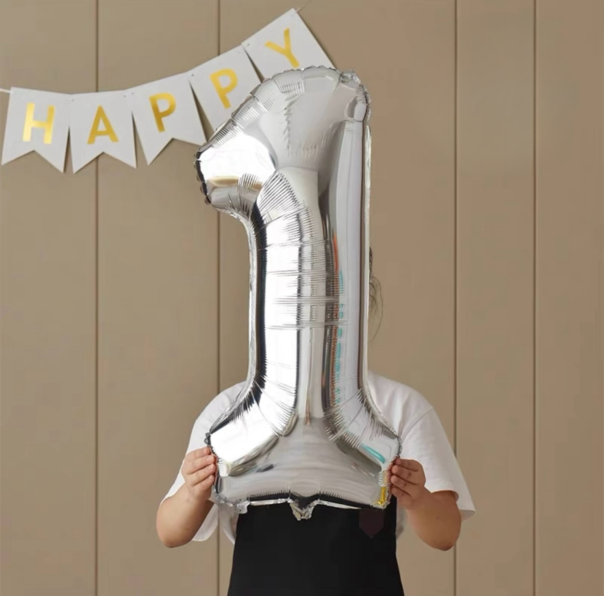 40-Inch Silver Number Balloon