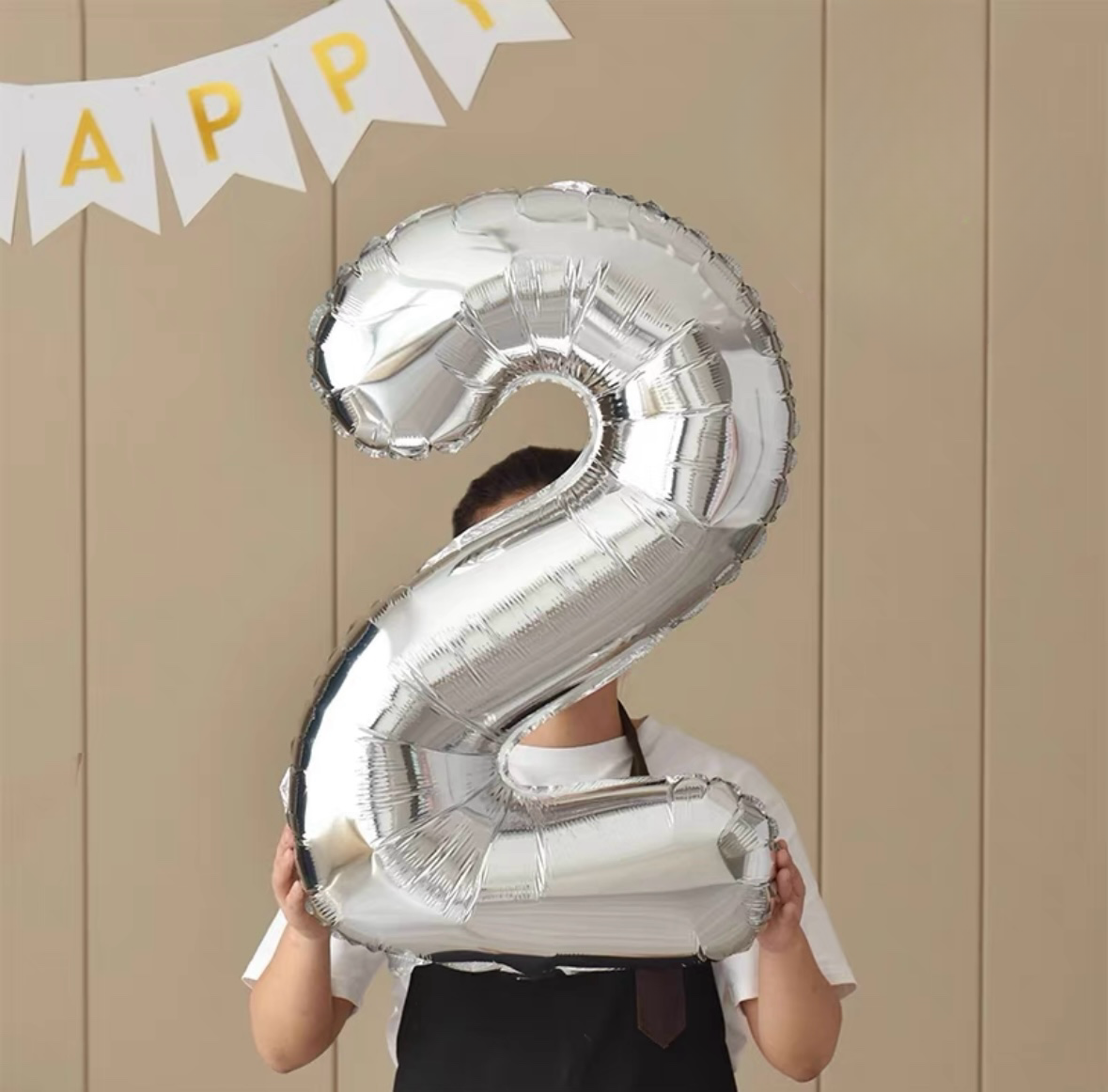 40-Inch Silver Number Balloon