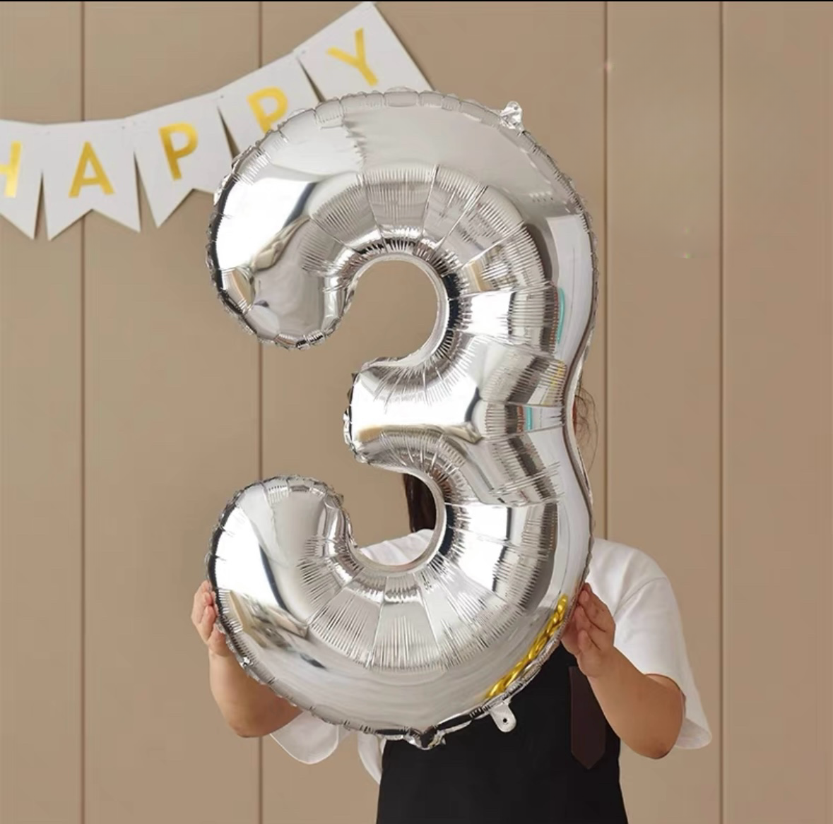 40-Inch Silver Number Balloon