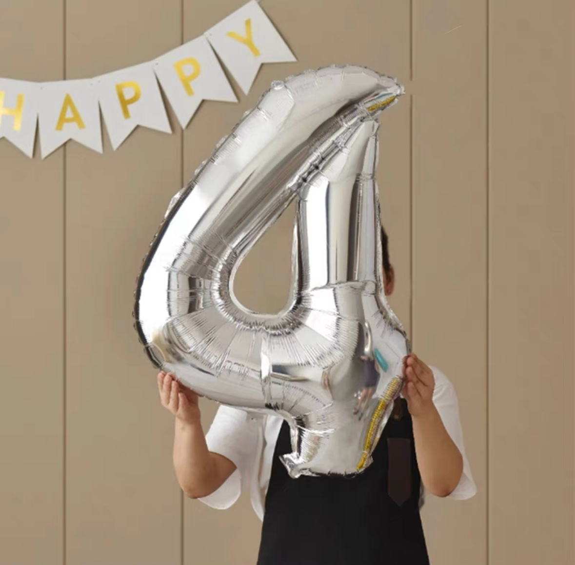 40-Inch Silver Number Balloon