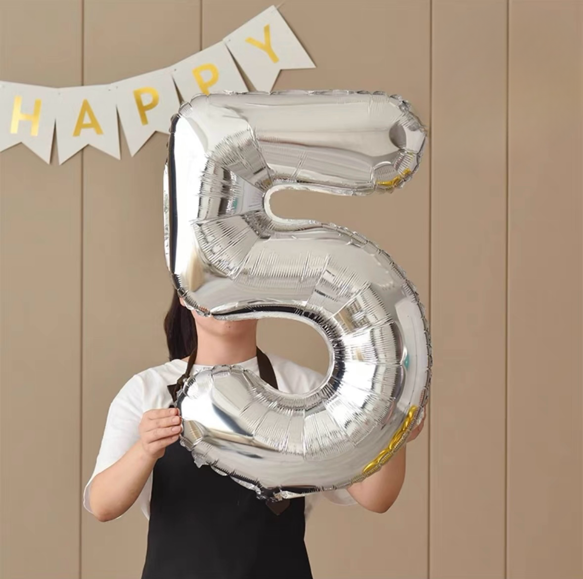 40-Inch Silver Number Balloon