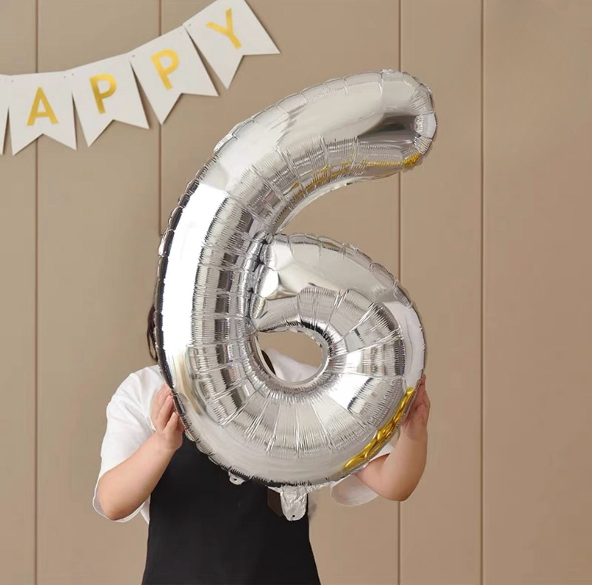 40-Inch Silver Number Balloon