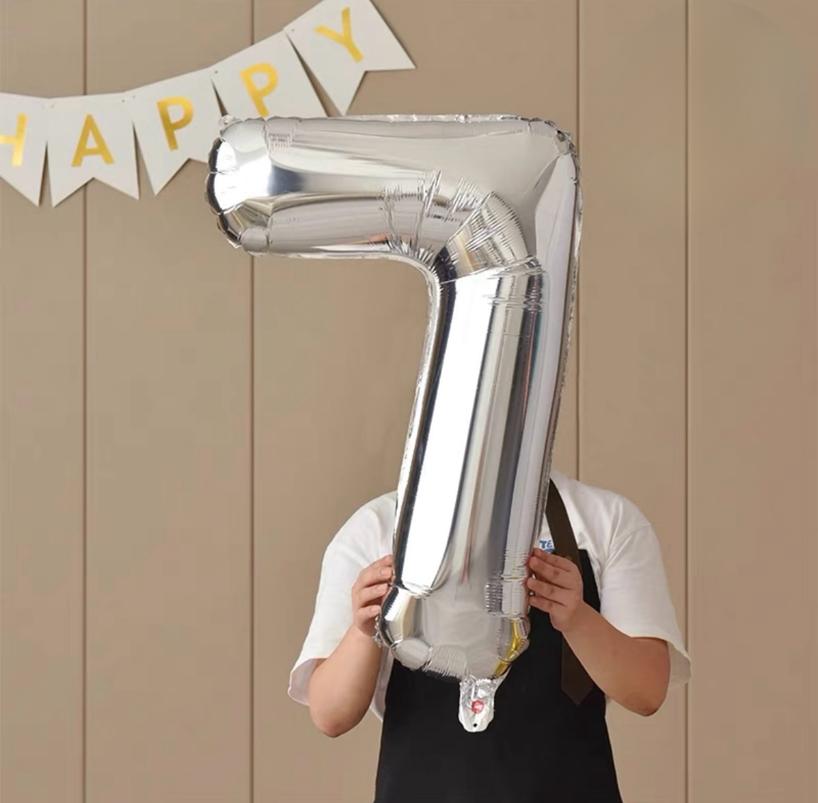 40-Inch Silver Number Balloon