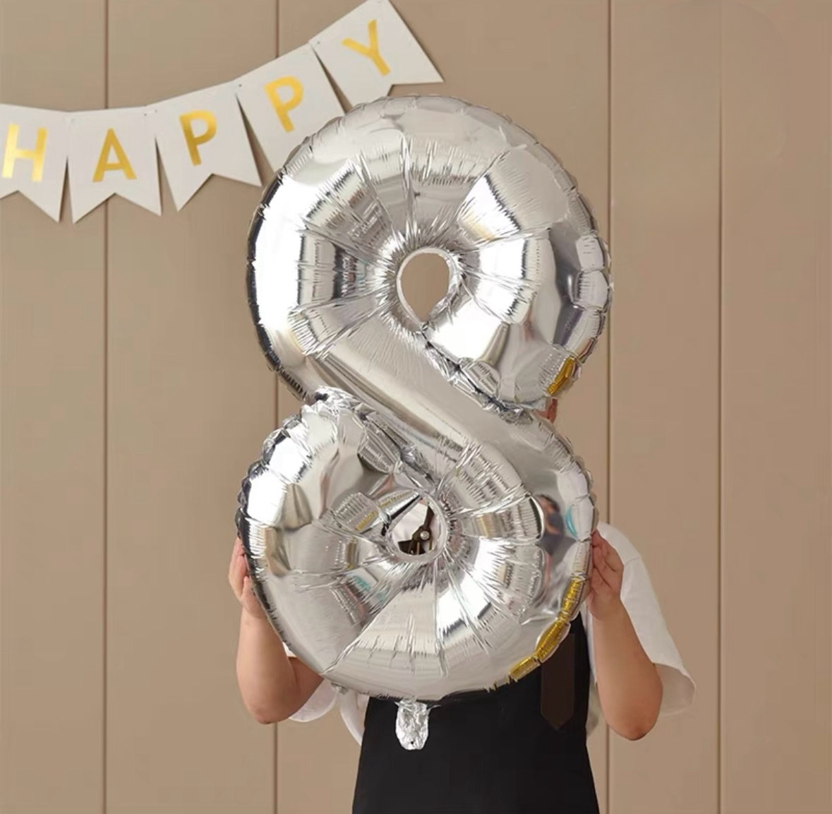 40-Inch Silver Number Balloon