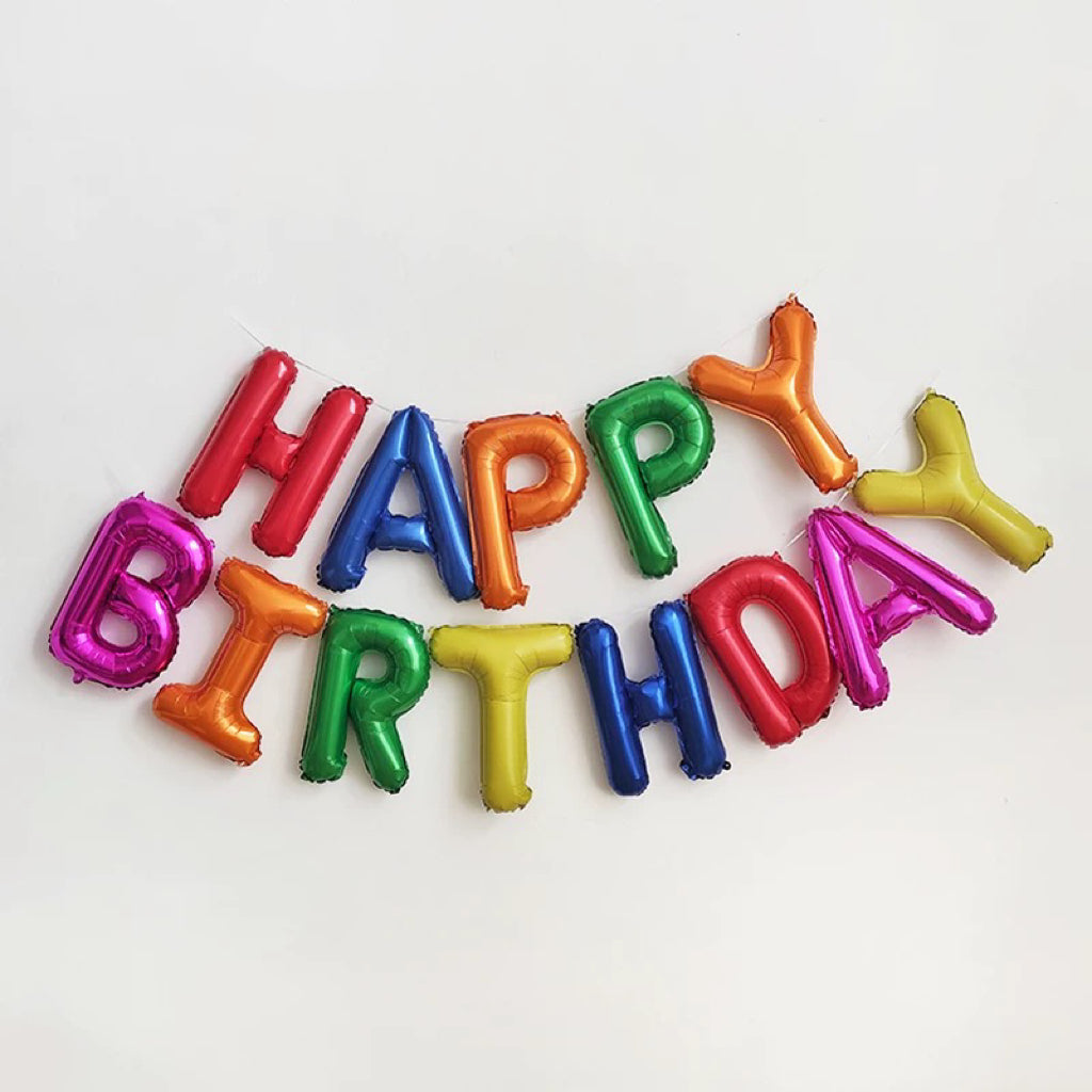 “Happy Birthday” Foil Balloon Banner