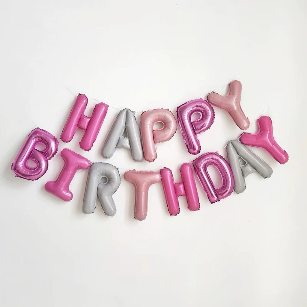 “Happy Birthday” Foil Balloon Banner