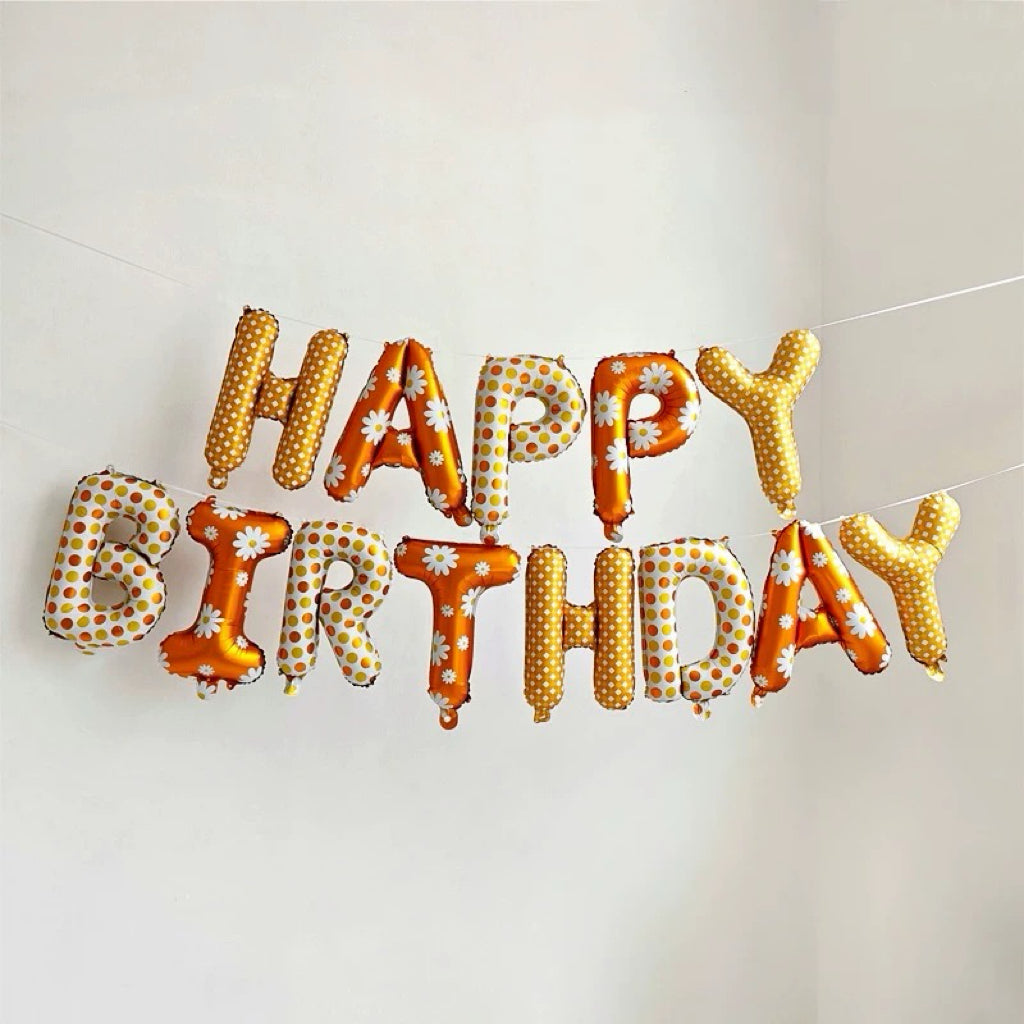 “Happy Birthday” Foil Balloon Banner