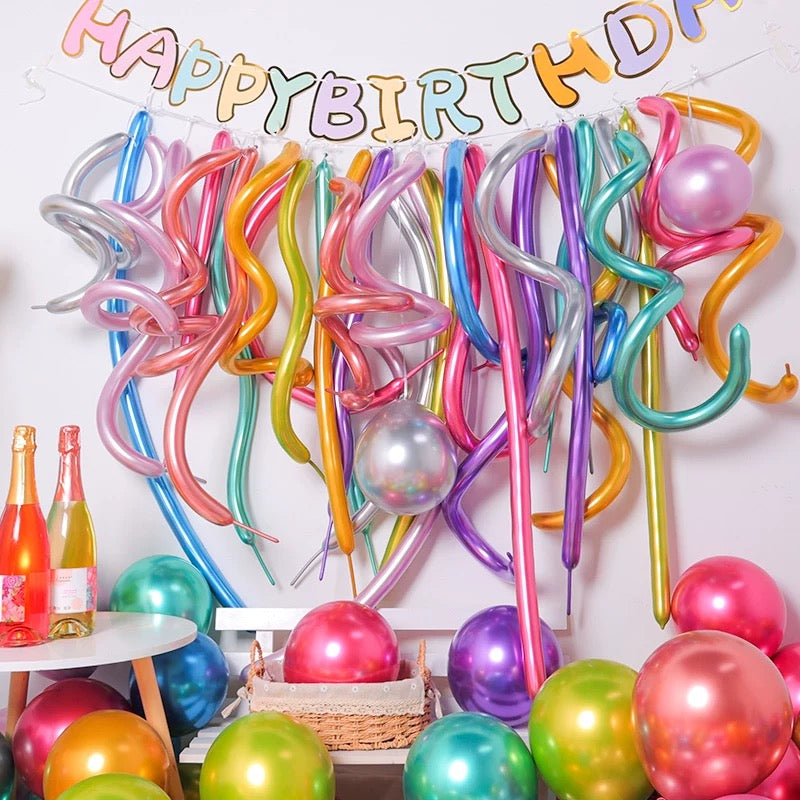 Metallic Glossy Long Balloons